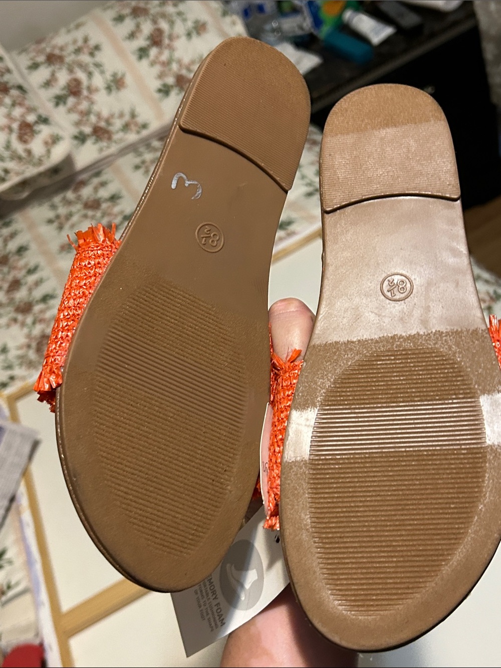 Universal Thread Orange Raffia Slide Sandals - Picture 4 of 4